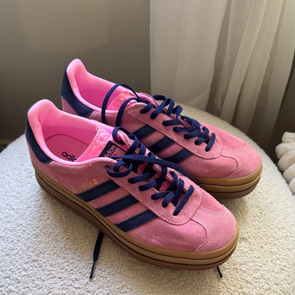 adidas pink navy gazelle